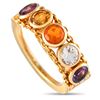 Image 1 : Chaumet 18K Yellow Gold Diamond and Multi-Color Gemstone Ring