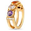 Image 2 : Chaumet 18K Yellow Gold Diamond and Multi-Color Gemstone Ring