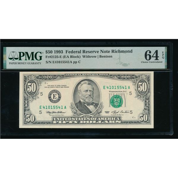 1993 $50 Richmond FRN PMG 64EPQ