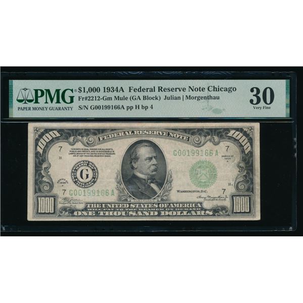 1934A $1000 Chicago FRN PMG 30