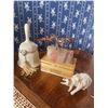 Image 3 : Beautiful Hand Made Crib Board w/ Decorative Pen Ivory Elephant & More
