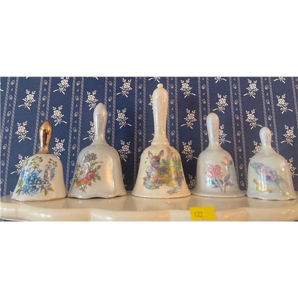 Handful of Decorative Bone China & Porcelain Bells