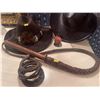 Image 3 : Heavily Feathered Rodeo Hat Indiana Jones Leather Hat w/ Whip & More