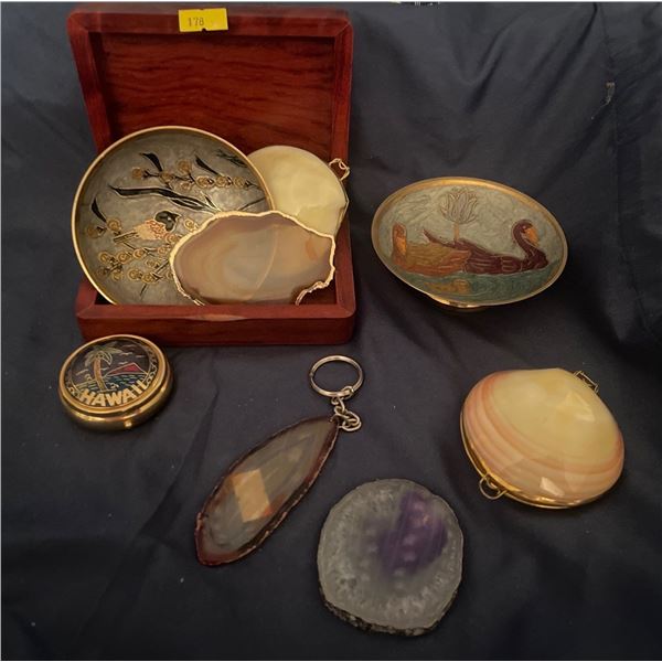 Brass Bird Statements w/ Trinket Box Stones & More