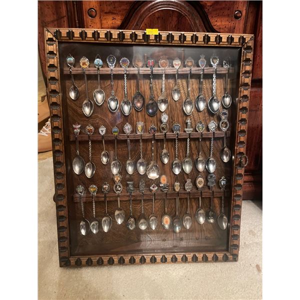 22x27 Assorted Spoon Collection wIth Decorative Display Case