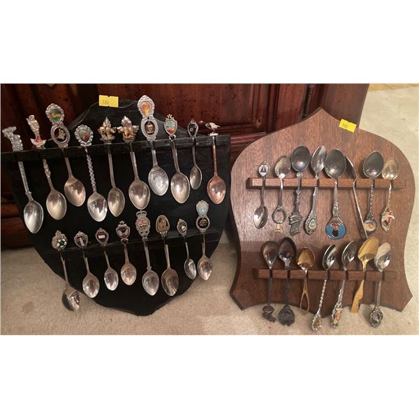 2 Plaques Displaying Assorted Decorative Spoon
