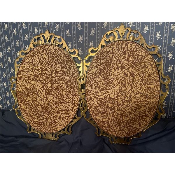 Vintage Brass Framed Art  2 count