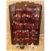Image 1 : 17x33 Wood Shadow Box Containing Assorted Spoon Collection