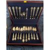 Image 1 : Silver Plated Utensil Set in Wood Storage Box