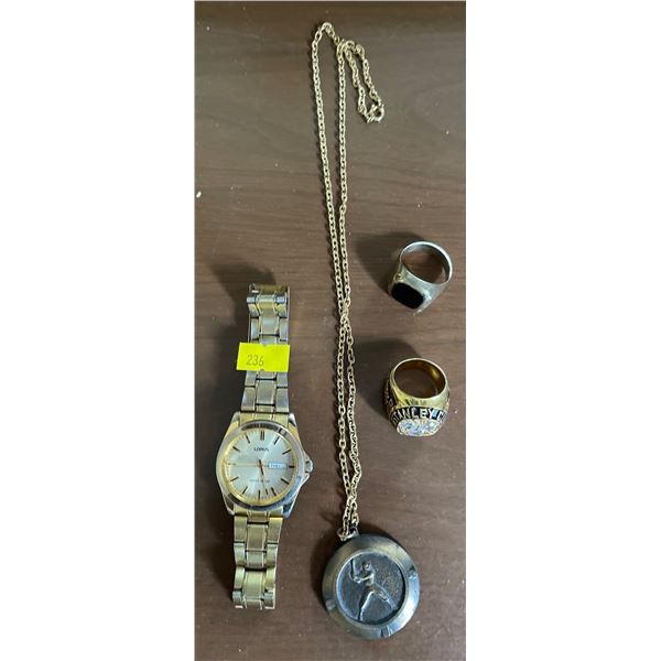 Stanley Cup Ring Replica w/ Lorius Wrist Watch