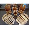 Image 1 : Collection of Wood Decor Accents Trivets Planters & More