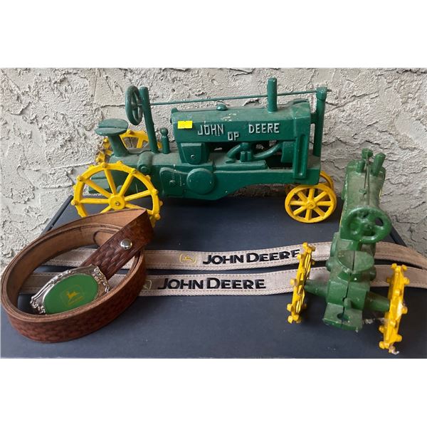 Vintage John Deer Miniature Trackers w/ 3 Matching Belts