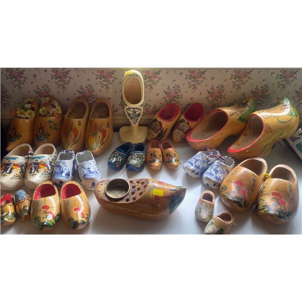 Decorative Handmade Wooden Shoe Collection Of All Sizes & Varieties