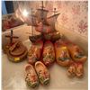 Image 1 : Wooden Shoe Ship w/ Assorted Wooden Shoe Collection