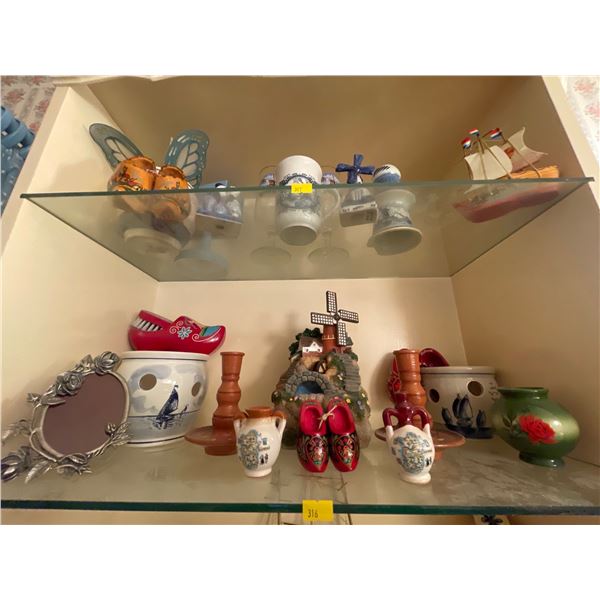 Handmade Dutch Decorative Windmill w/ Wood Candle Holders Shoes & More