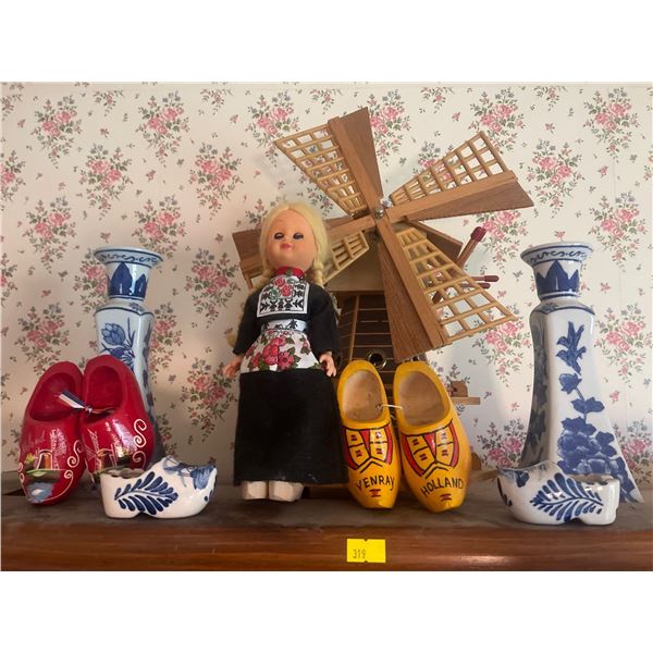 Antique Dutch Dolly w/ Assorted Collectables
