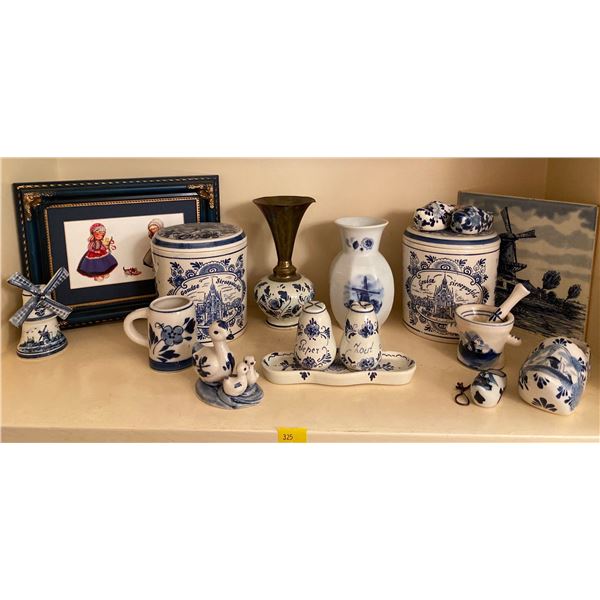 Vintage Hand Painted Royal Delpht's Porcelain Assortment