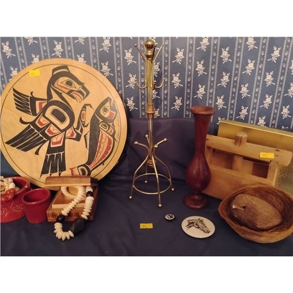 Assorted Indigenous Collection Wood Trinket Box Vase & More