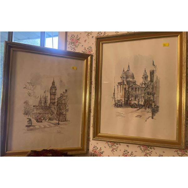 2 Framed Art Prints 11x14