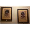 Image 1 : Pair of Audrey Young Oppal's Indigenous Children Oil Paint on Canvas 16x28