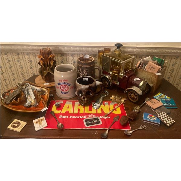 Collectable Beer Steins Skull Mug Automobile Dancanter & More