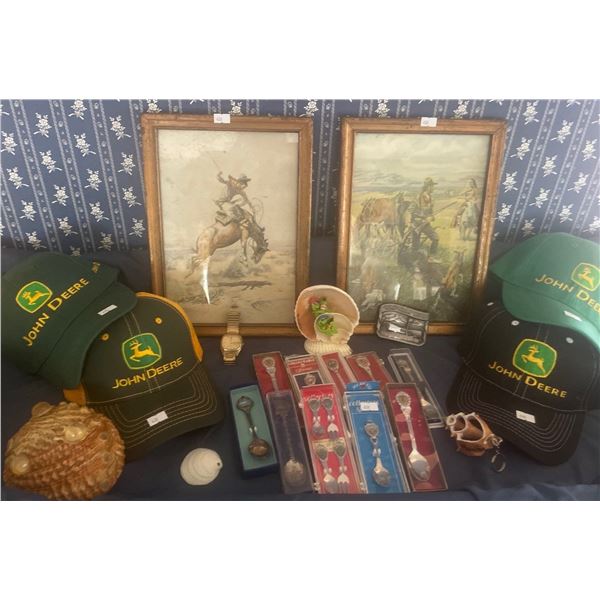 2 Vintage Cowboy Pictures 9x10 w/ John Dear Collectables & More