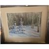 Image 4 : Winter Landscape Art 15x18 Charcoal Saloon Sketch Artist Unknown w/ Assorted Home Accents