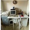 Image 1 : Vintage Home Office Set Up PC Lamp Desk w/ Chair Printer Label Maker & More