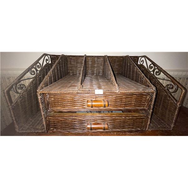 Wicker Desk Organizer 19x10