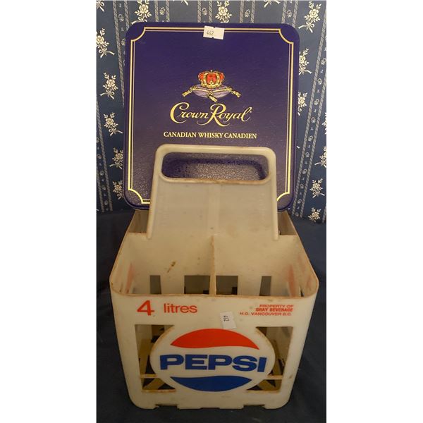 Vintage Pepsi Case w/ Crown Royal Tin Contents Included