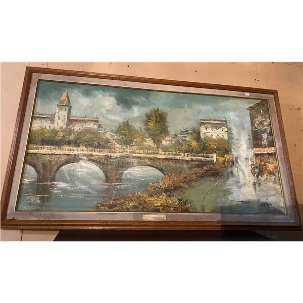 Oil on Canvas Landscape Art Artist Unknown 55x32