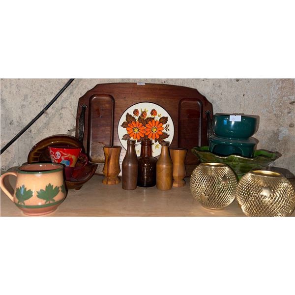 Assorted Vintage Collectables Hand Carved Trinkets Candle Holders & More