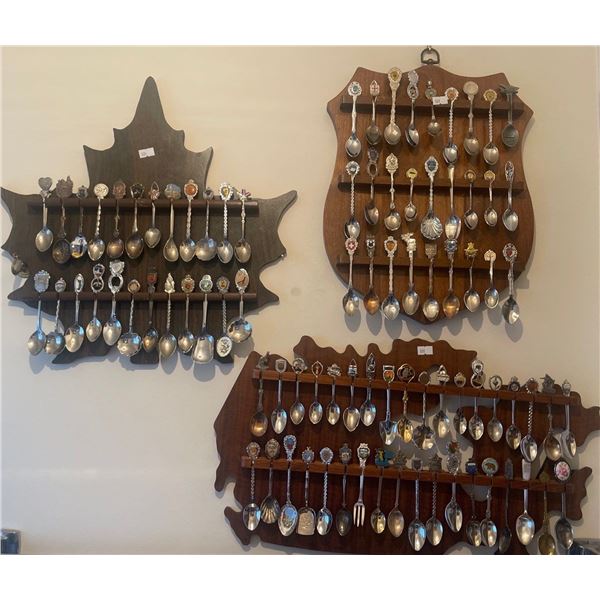 Collectable Spoons w/ Wooden  Display Units