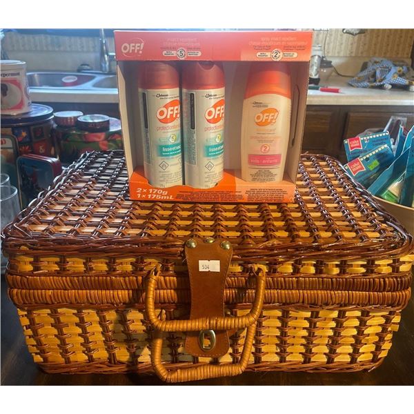 Picnic Essentials- Dishes Cups Utensils Picnic Basket Bug Spray & More