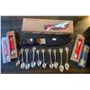 Image 1 : Hunting Knife w/ Sheath & Assorted Spoon Collection