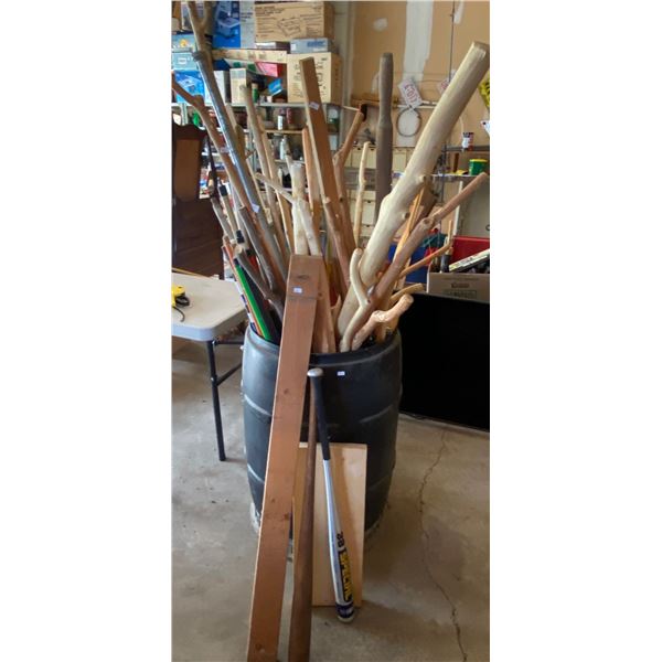 A Big Barrel of Hand Selected Sticks Poles & More