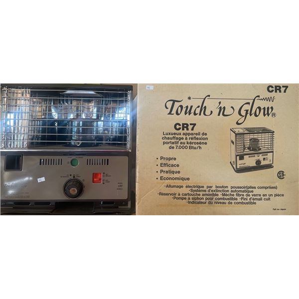 Touch & Glow Propane Heating Device w/ Vintage Fireplace Spark Curtain