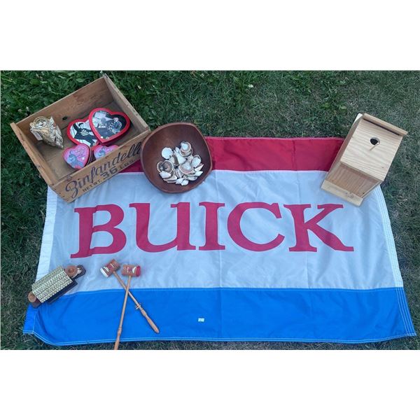 Vintage Buick Flag Elvis Presley Collectables Sea Shells Bird House & More