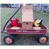 Image 1 : Antique ' Radio Flyer ' Children's Wagon w/ Collectable Outdoor Decor