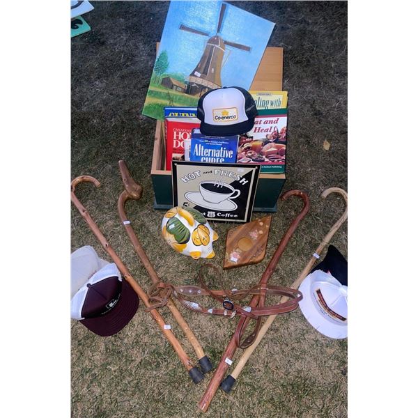 Assorted Mobility Support Tools Trucker Hats Cookbooks & More