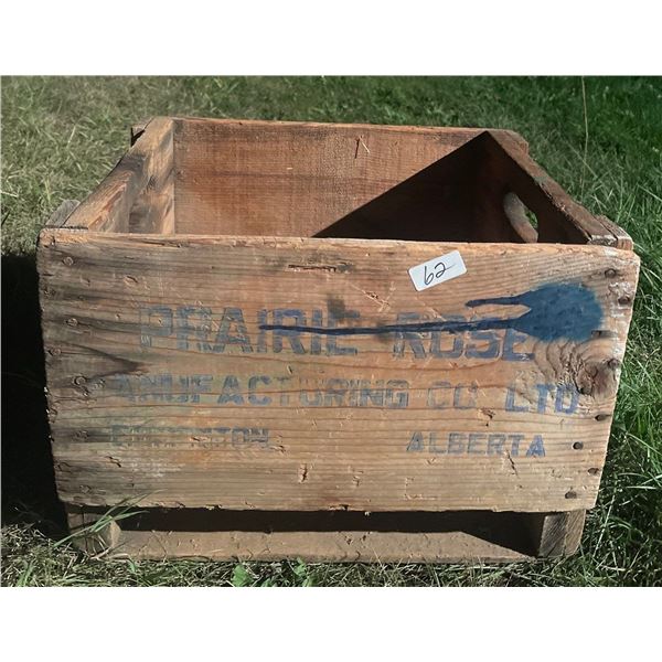 Antique Milk Crate "Prairie Rose" 23x14x16