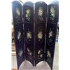 Image 1 : Hand Painted Florals on Dark Wood Partition Room Divider 76x76