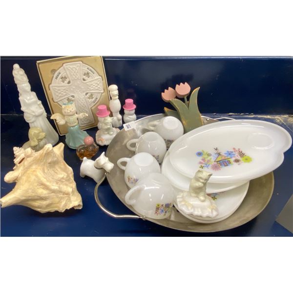 Religious PG-13 Juvenile Tea Party Essentials Milk Glass Table Settings Avon Collectables