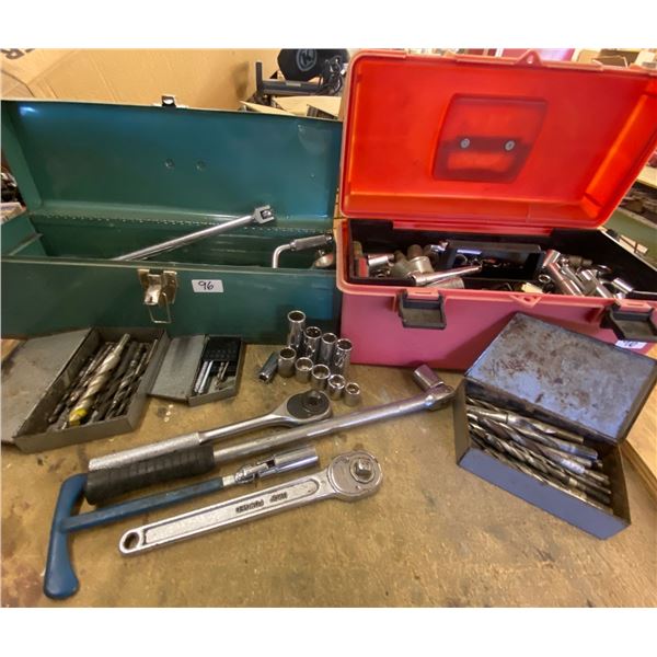 Pair of Mid Size Tool Chest 17L & The Contents Sockets Ratchets Wrenchs & More