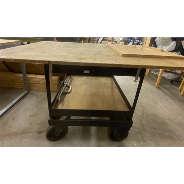 Heavy Duty Mobile Work Cart on Casters 31x32x33