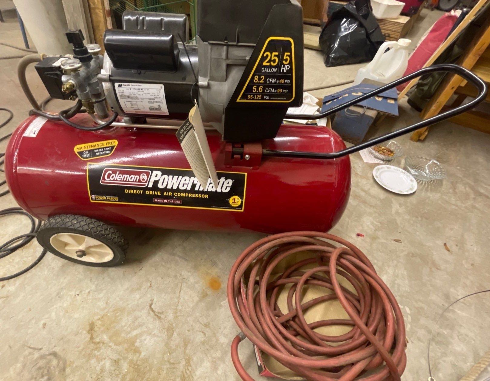 Coleman Powermate 25 Gal. Air Compressor - Beck Auctions Inc.