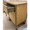 Image 2 : Pair of Shop End Tables on Casters w/ Cabinet Storage