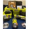 Image 1 : Ryobi Duffle Containing 3 Cordless Power Tools Mini Skill Saw Flash light & More