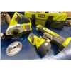 Image 2 : Ryobi Duffle Containing 3 Cordless Power Tools Mini Skill Saw Flash light & More