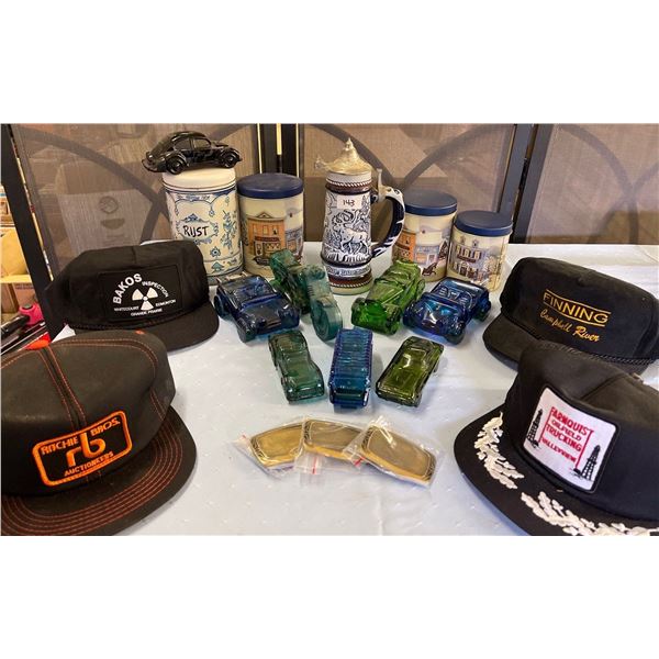 Collectable Avon Automobiles Bottles Beer Stein & More